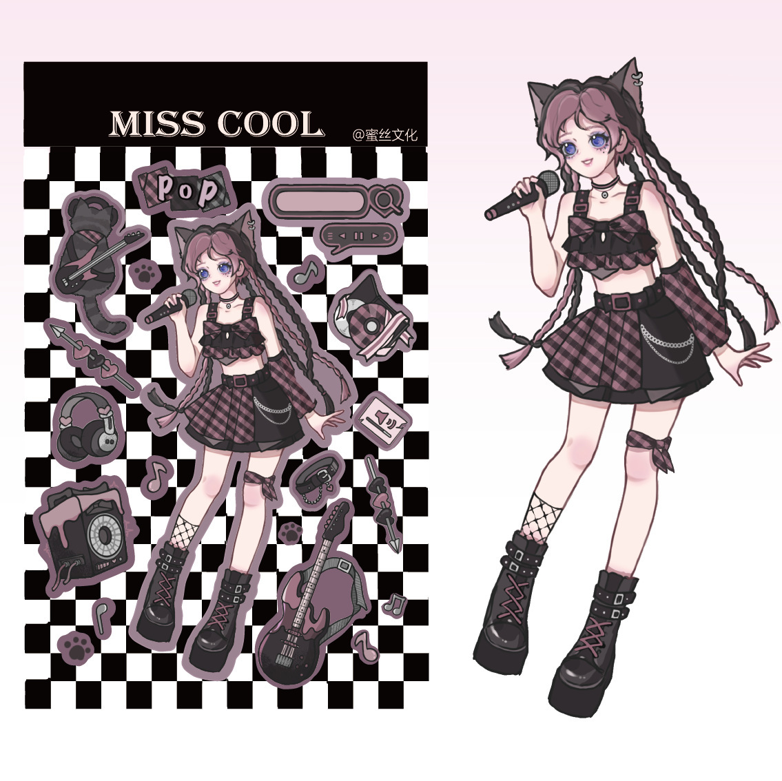 Набор наклеек "Miss Cool" pop, 158x115 мм