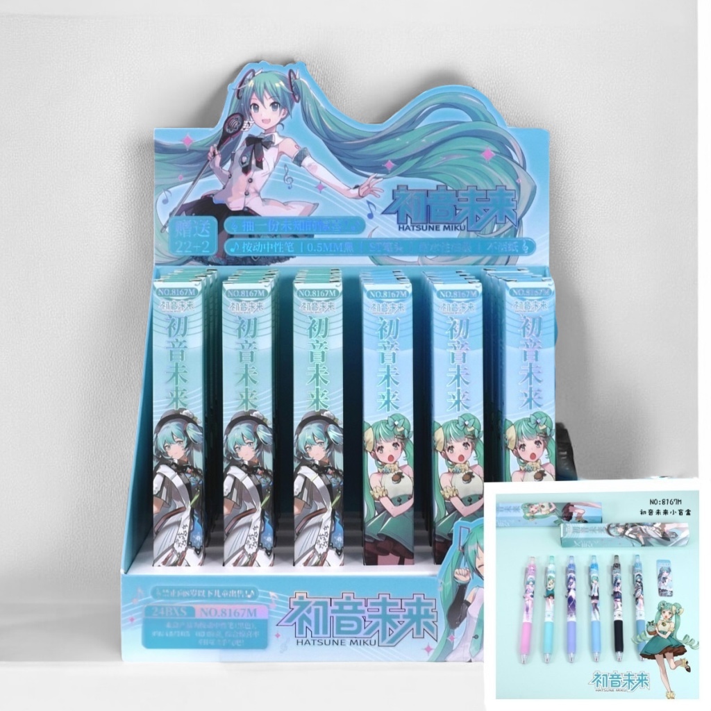 Набор ручек "Мику" №8170, в шоу-боксе 24шт (черный)