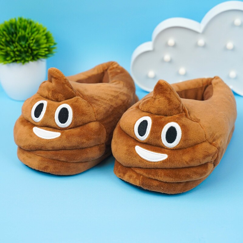 Тапочки "Emoji какашка" с задником, р.38-40 (28см)