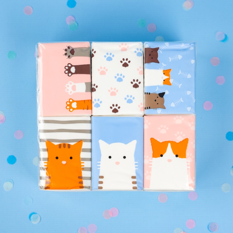 Салфетки бумажные "Cute cats", 18 упаковок