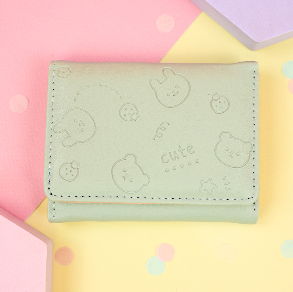 Мини-кошелек "Cute animals", зеленый