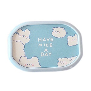 Футляр для хранения контактных линз "Have nice a day" с зеркалом, голубой