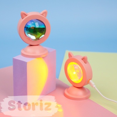 Ночник "Котопроектор", закатно-красный