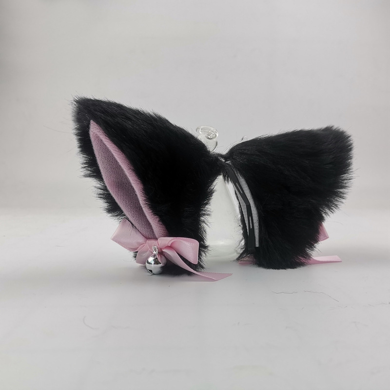 Кошачьи ушки для косплея "Нэко тян" на заколке, черный