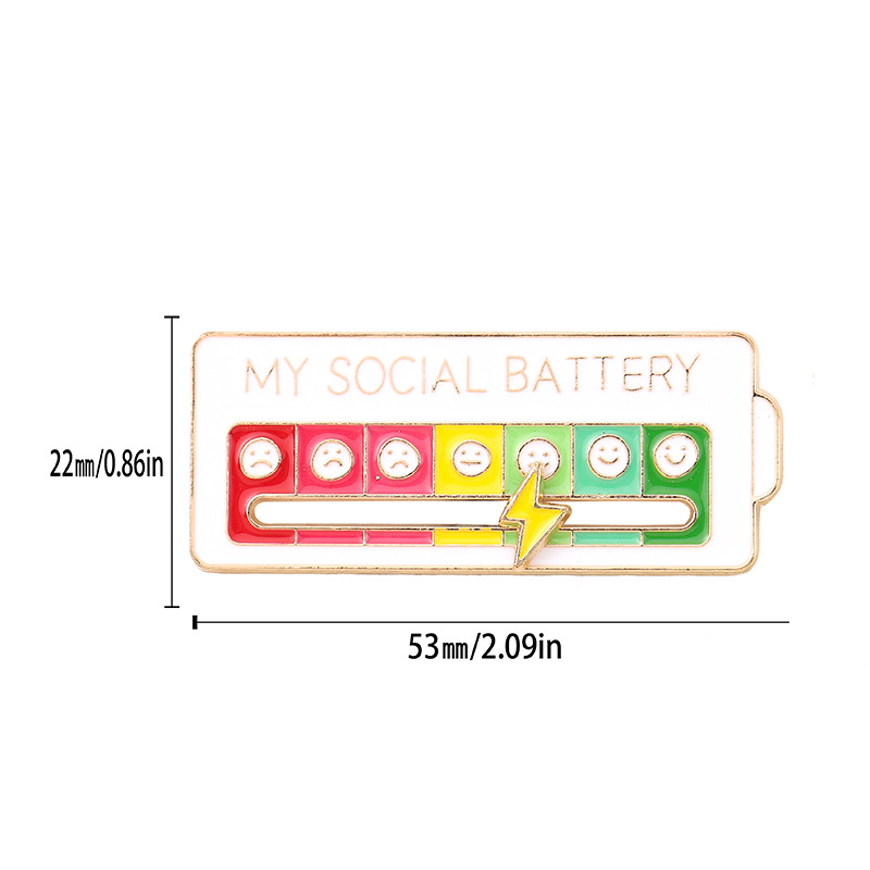 Значок "MY SOCIAL BATTERY " белый