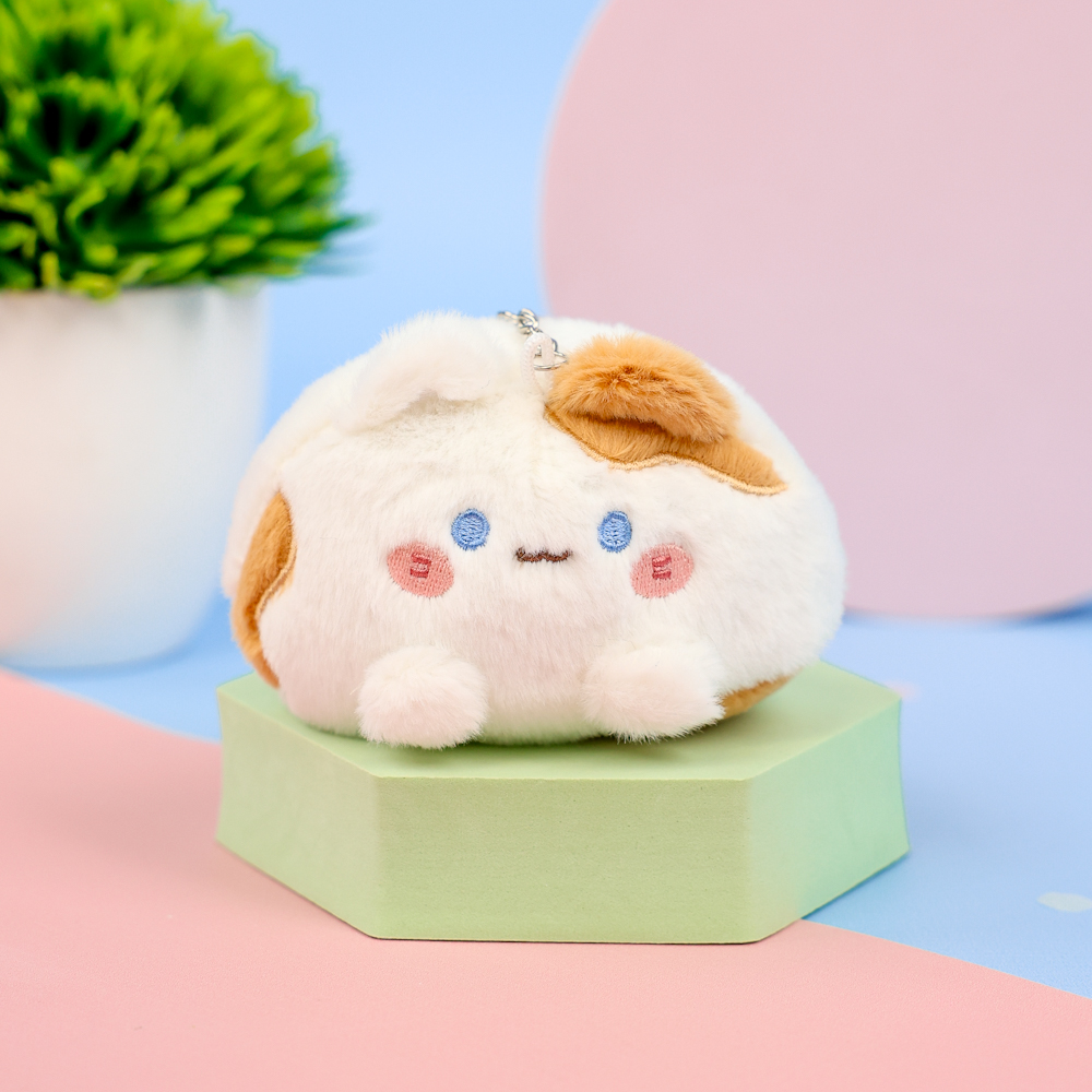 Мягкий брелок "Кото-шарик" коричневый, 12см