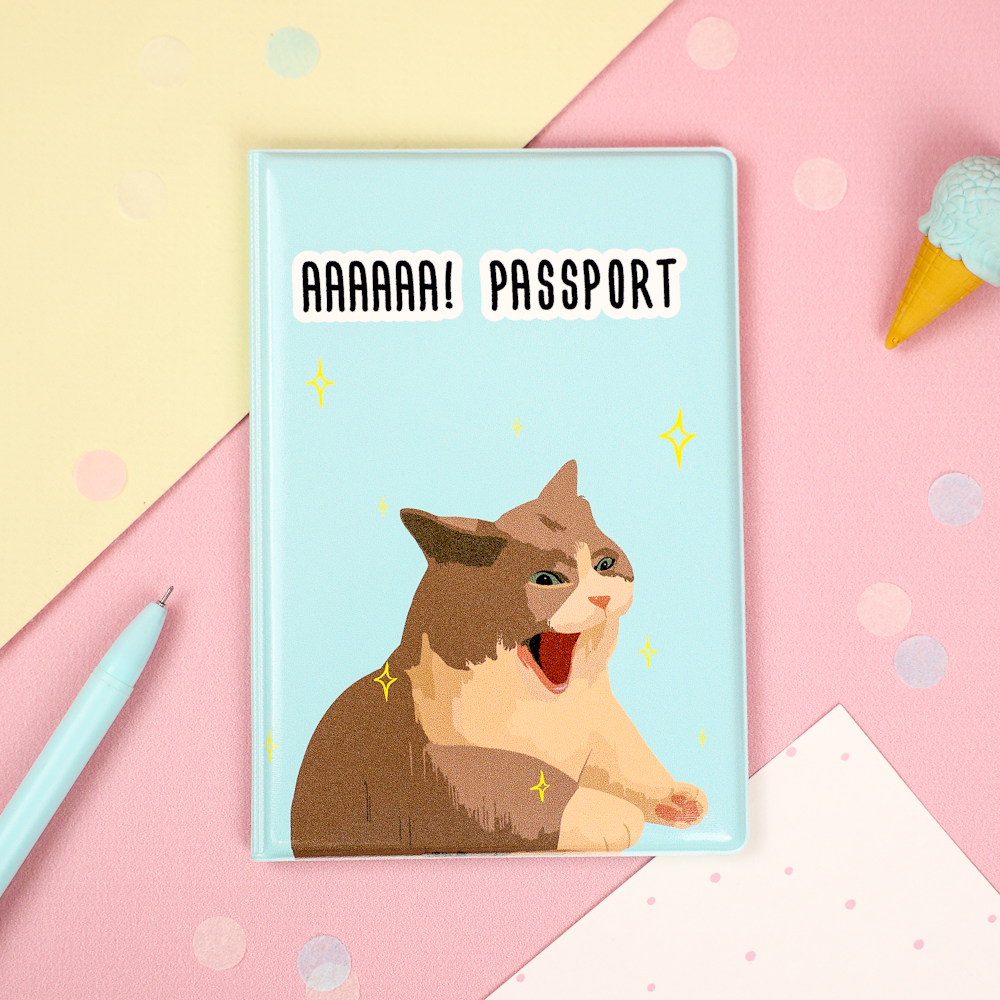 Обложка на паспорт "Ааа!" Cat, STORIZ