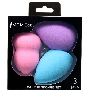 Набор спонжей для макияжа "MOM cat" №MZD-006, черный, 3шт