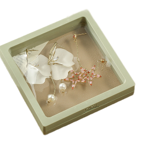 Шкатулка для украшений "Нежность" зеленый; 7*7*2см