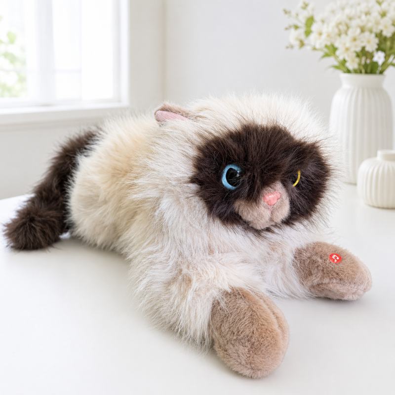 Мягкая игрушка "Cat лежит" 45см, бежевый, 1шт