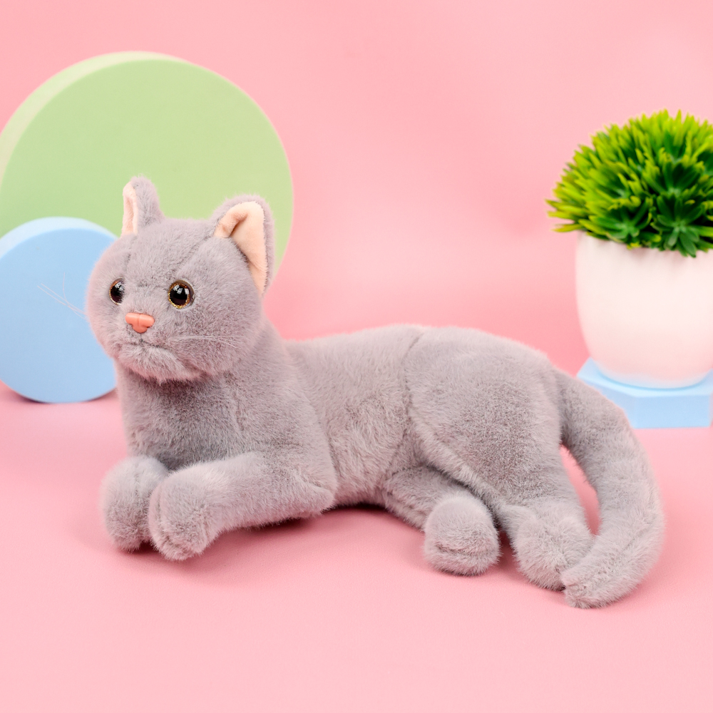 Мягкая игрушка "Кошка" серый, 30см