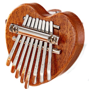 Калимба "Heart" с ремешком, коричневый