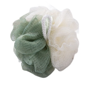 Губка-мочалка "Два цвета" зелено-белый