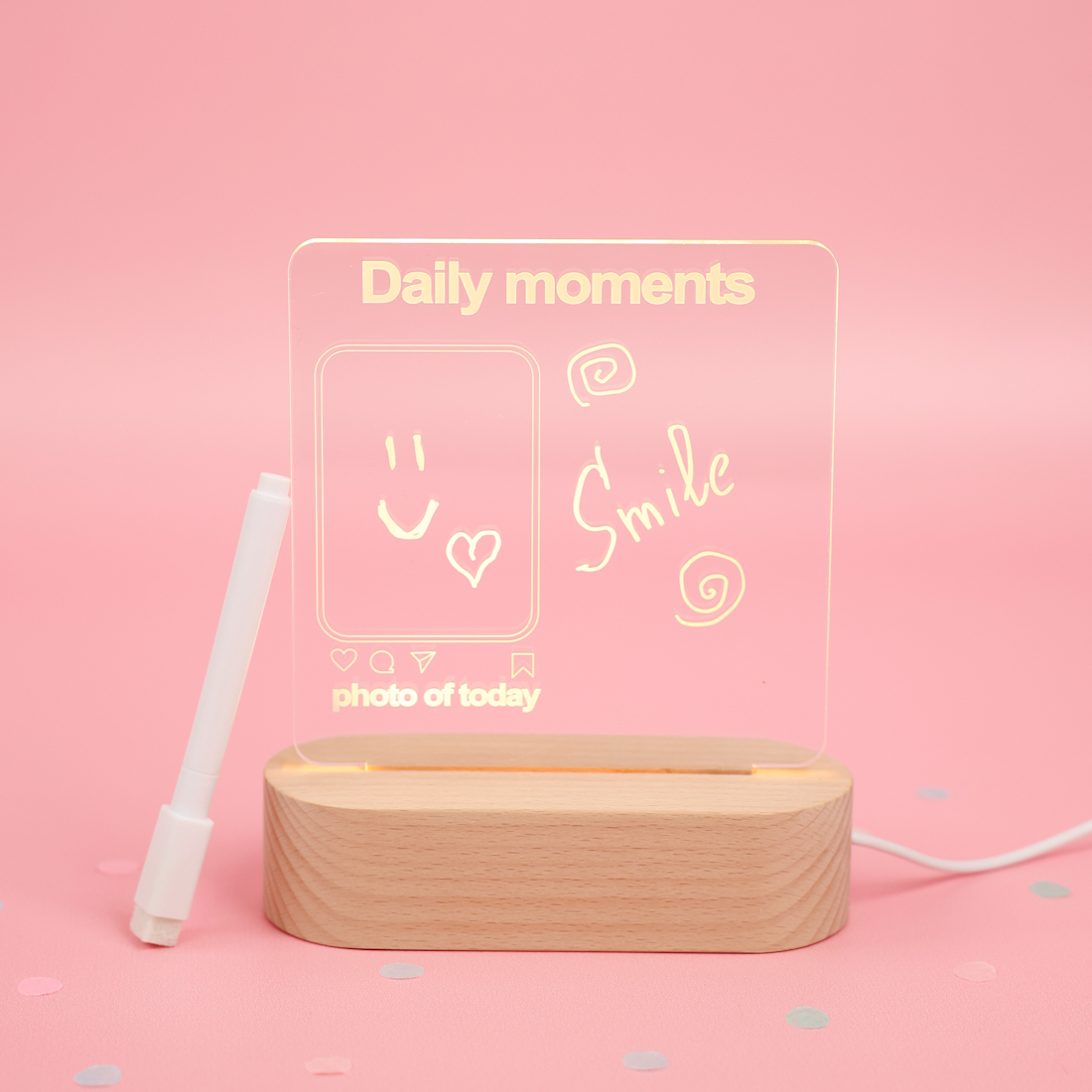 Светильник для заметок с маркером "Daily moments" №17 (USB)