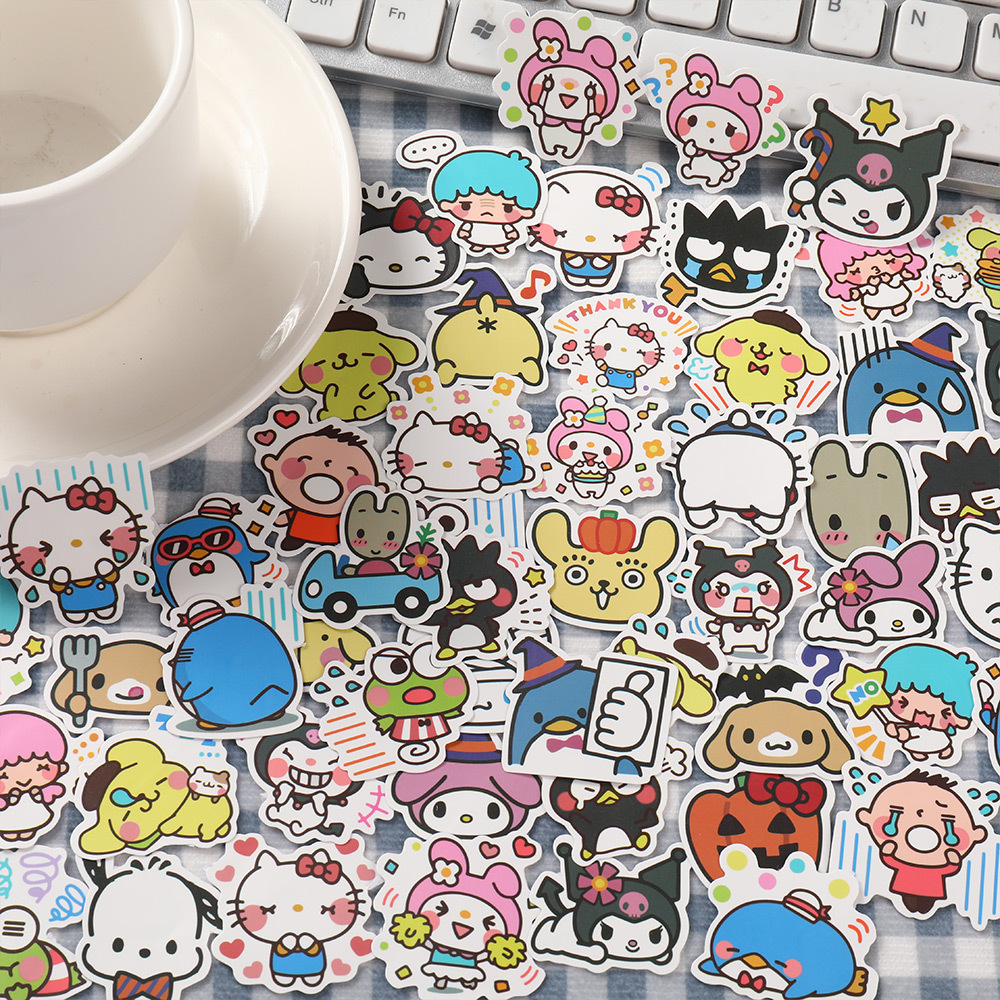 Наклейки для стикер бомбинга "Персонажи Санрё" 60 шт.