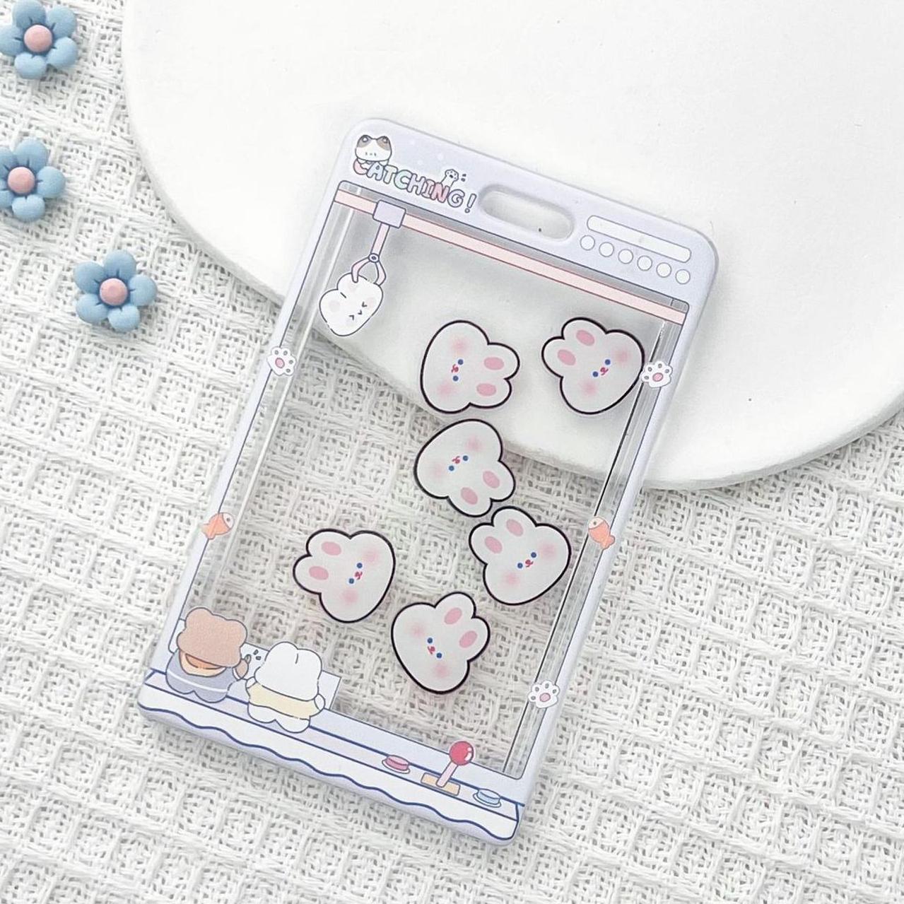 Чехол для карты "Зайчики" прозрачный, голубой