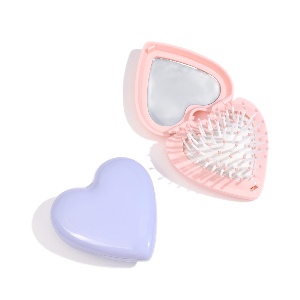 Расческа складная с зеркалом "Heart" фиолетовый