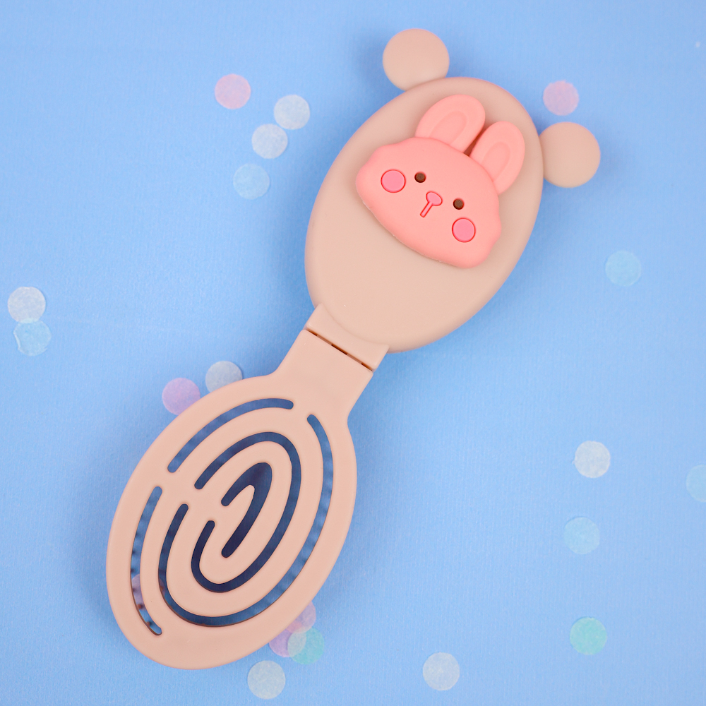 Расческа складная с зеркалом "Зайчик"