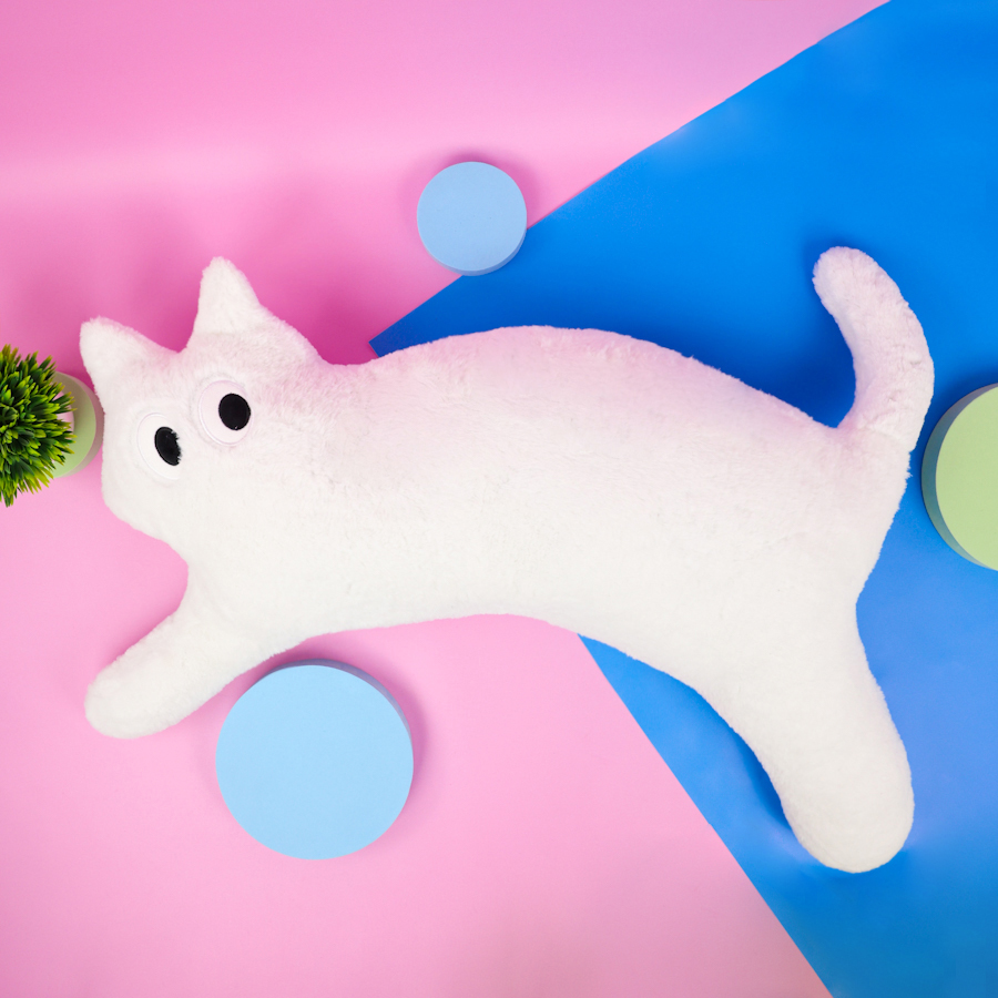 Мягкая игрушка-подушка "Кошечка Мяу" белый, 100 см