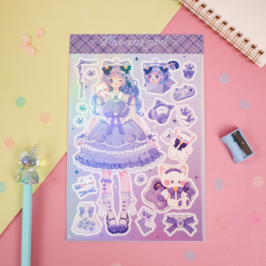 Набор наклеек "Cat Girl" 