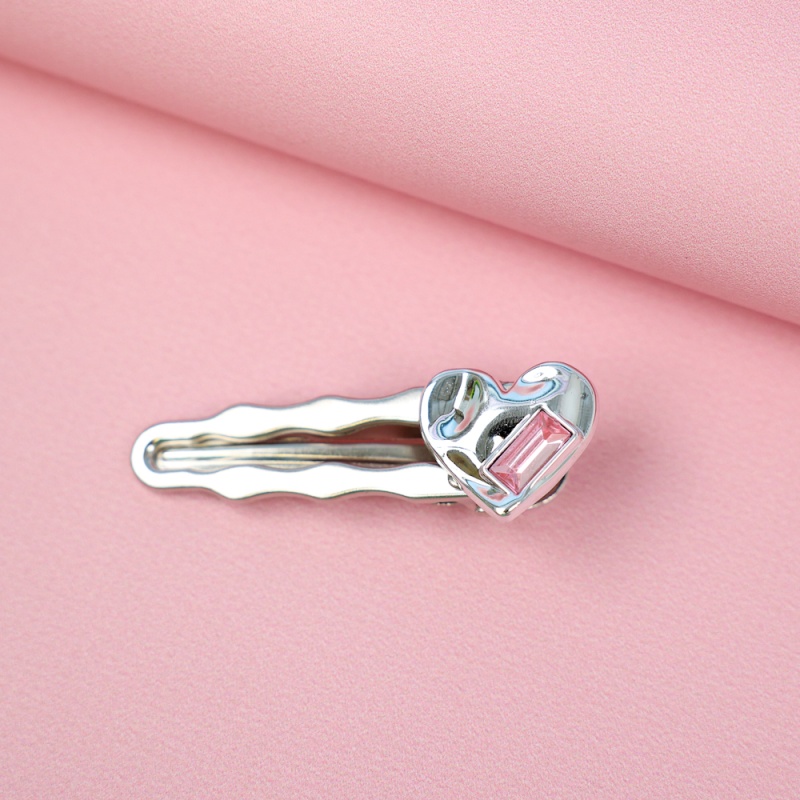 Заколка для волос "Wavy heart", серебристый