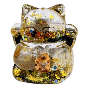 Гелевая фигурка-антистресс "Манэки-Нэко" черный оптом