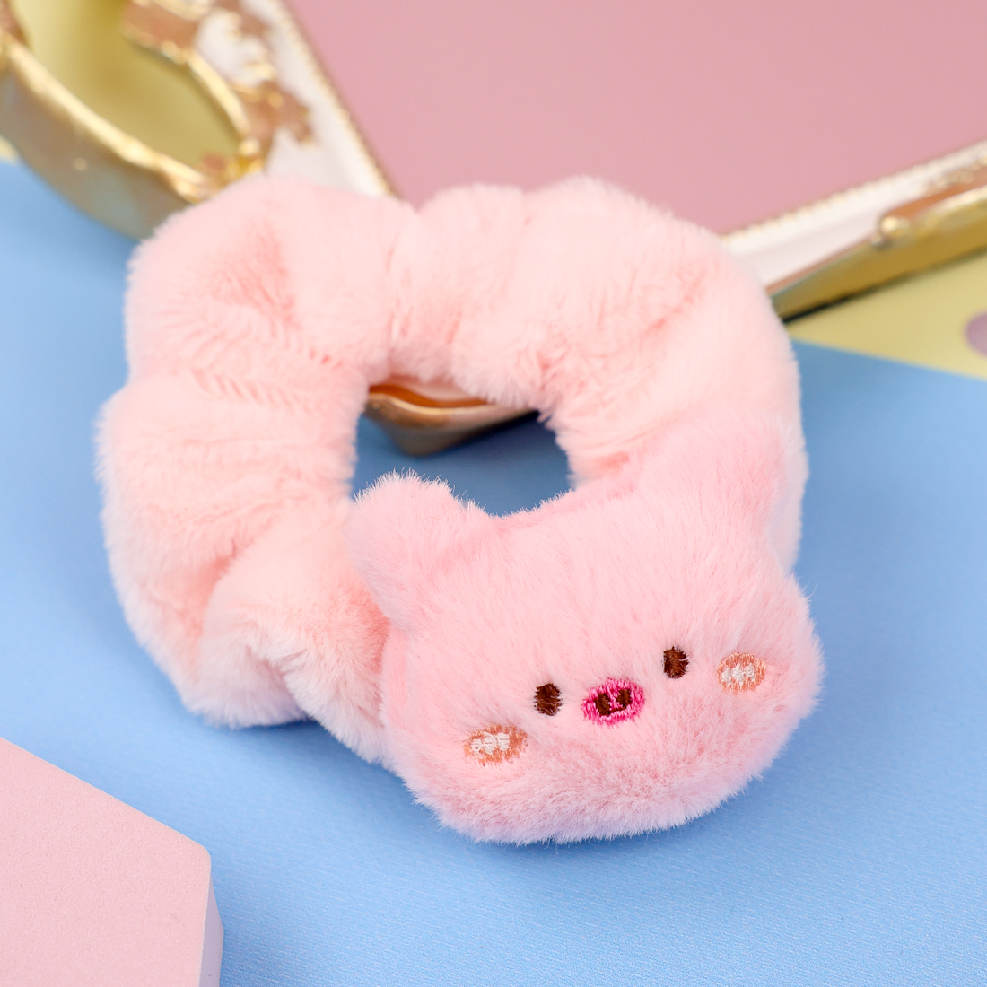 Резинка для волос плюшевая "Cute animals", свинка