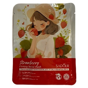 Маска тканевая для лица "Sadoer" с экстрактом клубники, увлажняющая