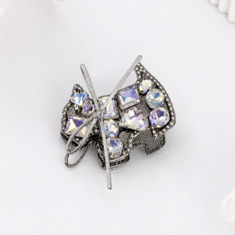 Заколка для волос "Crystal Doggie", silver