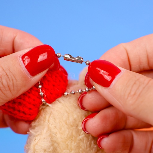 Мягкий брелок "Мишка в шапочке" бежевый