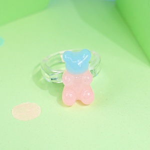 Кольцо "Marmalade bear" розово-голубой, JH0537