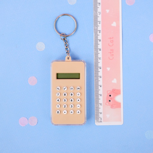 Калькулятор-брелок "Мини" Лабиринт 6,9х3,8 см, коричневый