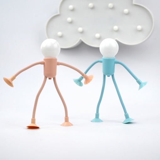 Ночник "Человечек" на присосках, розовый оптом