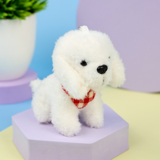 Мягкий брелок "Пудель" белый, 12см