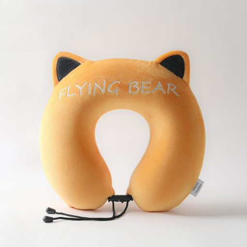 Подушка под шею "Flying bear" ушки, оранжевый