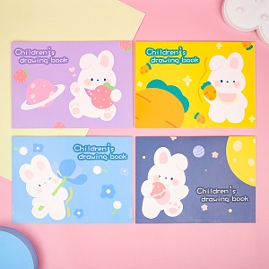 Скетчбук с наклейками "Cute bunny" A4 (15 листов) в ассортименте 1 шт.