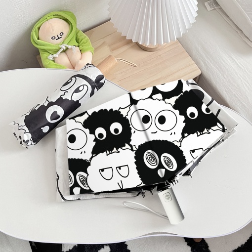 Зонт-автомат "Уголек" черно-белый