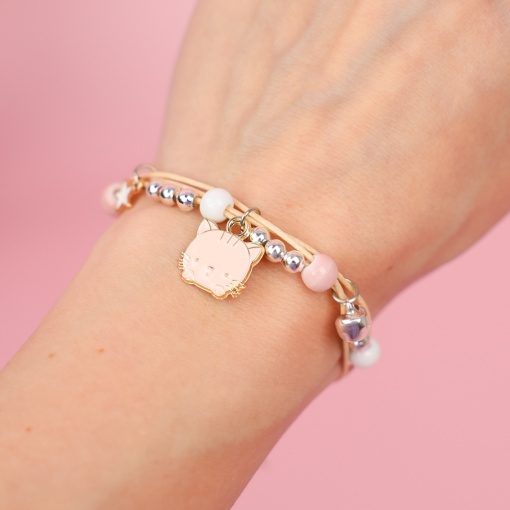 Браслет "Котик" розовый №444K 