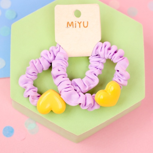 Набор резинок для волос "Heart" фиолетовый, 2 шт