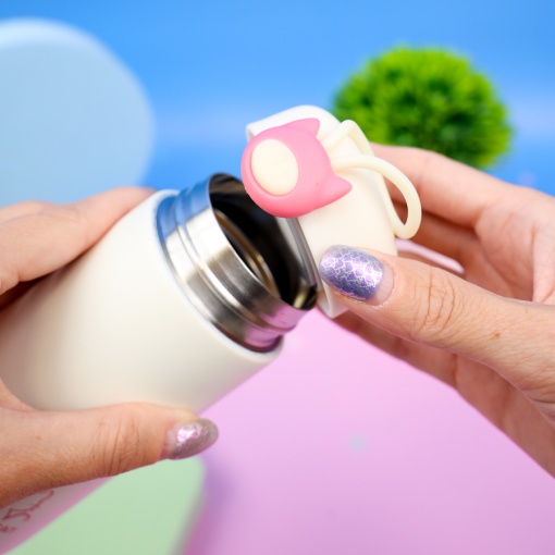 Термос "Cute Cat" белый, 270мл оптом