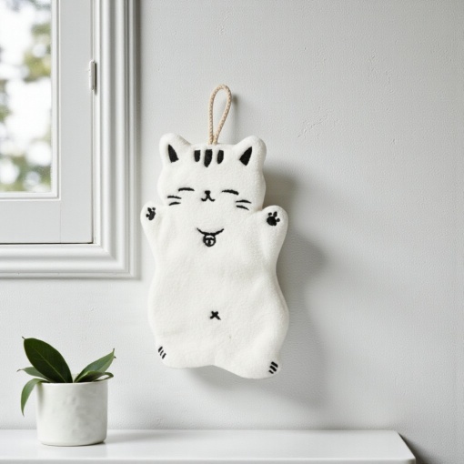 Изделие декоративное трикотажное "Котик" белый