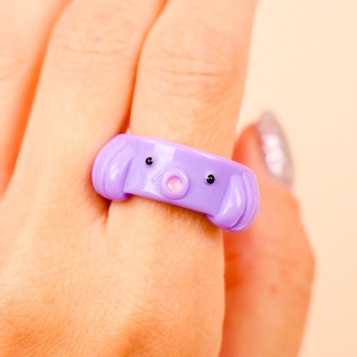 Кольцо "Осьминог" фиолетовый