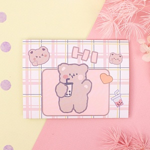 Конверт-открытка "Bear" №03, розовый