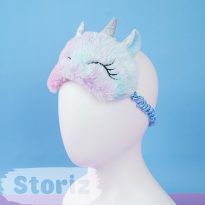 Маска для сна "Rainbow unicorn" голубой