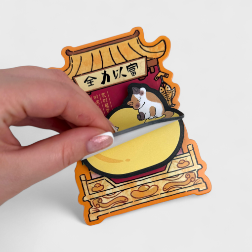 Набор стикеров для заметок "Хокора" котик с Юань Бао