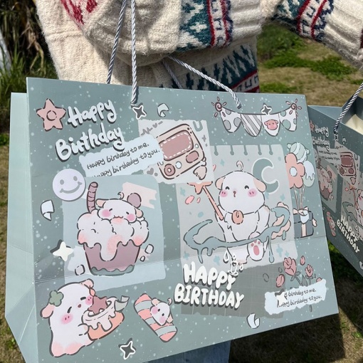 Подарочный пакет "Happy Birthday" Собачка 24х30х12см