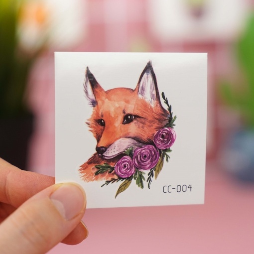Временная татуировка "Fox", 6x6 см