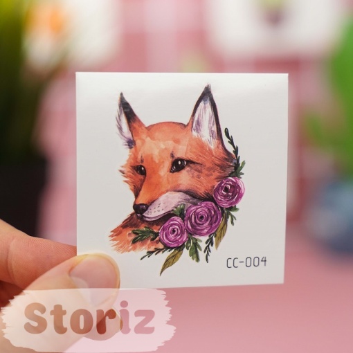 Временная татуировка "Fox", 6x6 см