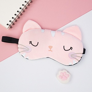 Маска для сна "Котик" розовый