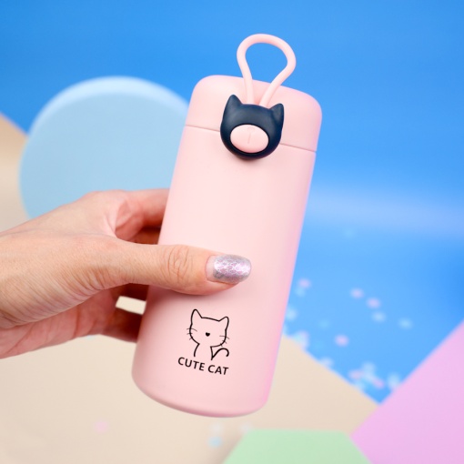 Термос "Cute Cat" розовый, 270мл оптом